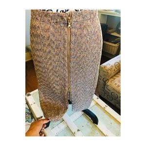 J. Crew Sz 0 Petite Gold Zippered Glam Skirt